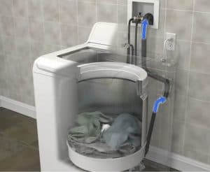 Washing machine drain hose backflow prevention