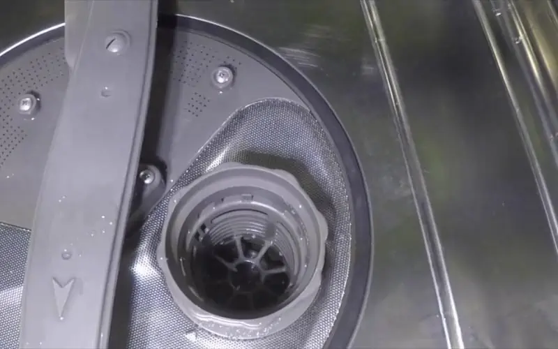 screen at the bottom of dishwasher