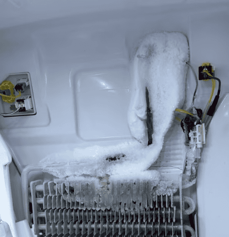 Samsung refrigerator with ice buildup causing error code